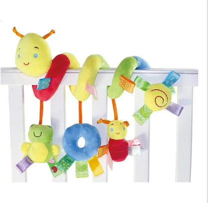 Car Seat Spiral Hanging Rattle Toy Plush Animal 0-24M