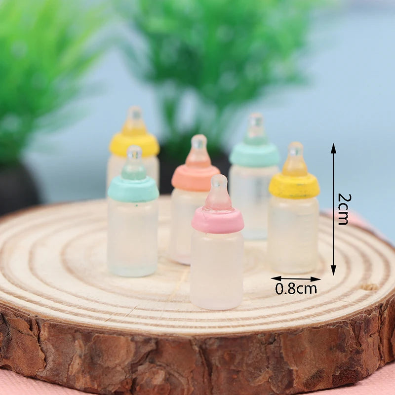 Dollhouse Miniature Milk Bottle Set 6pcs 112 Scale