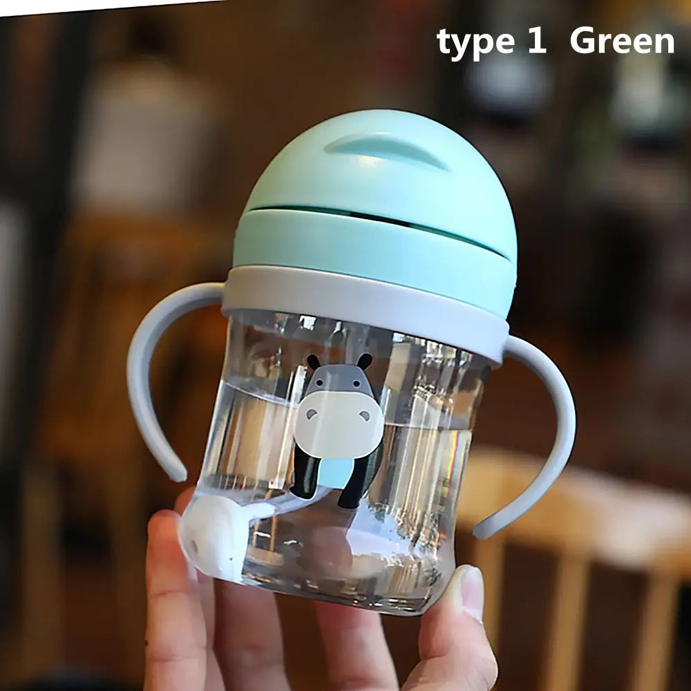 Kids Straw Water Bottle 250-350ml 9 Colors – built-in straw with gravity ball
