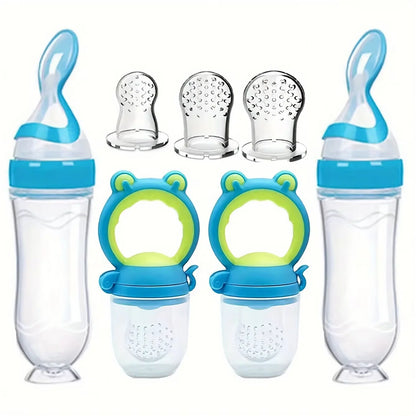 7PCS Feeding Set Silicone Bottles Feeder