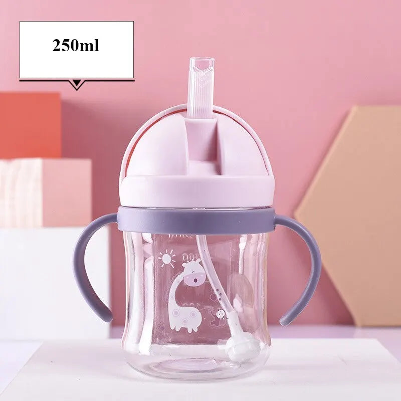 Kids Sippy Cup 250ml Gravity Straw & Handle – front view