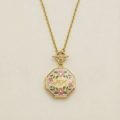 MAMA Zircon Pendant Necklace Stainless Steel