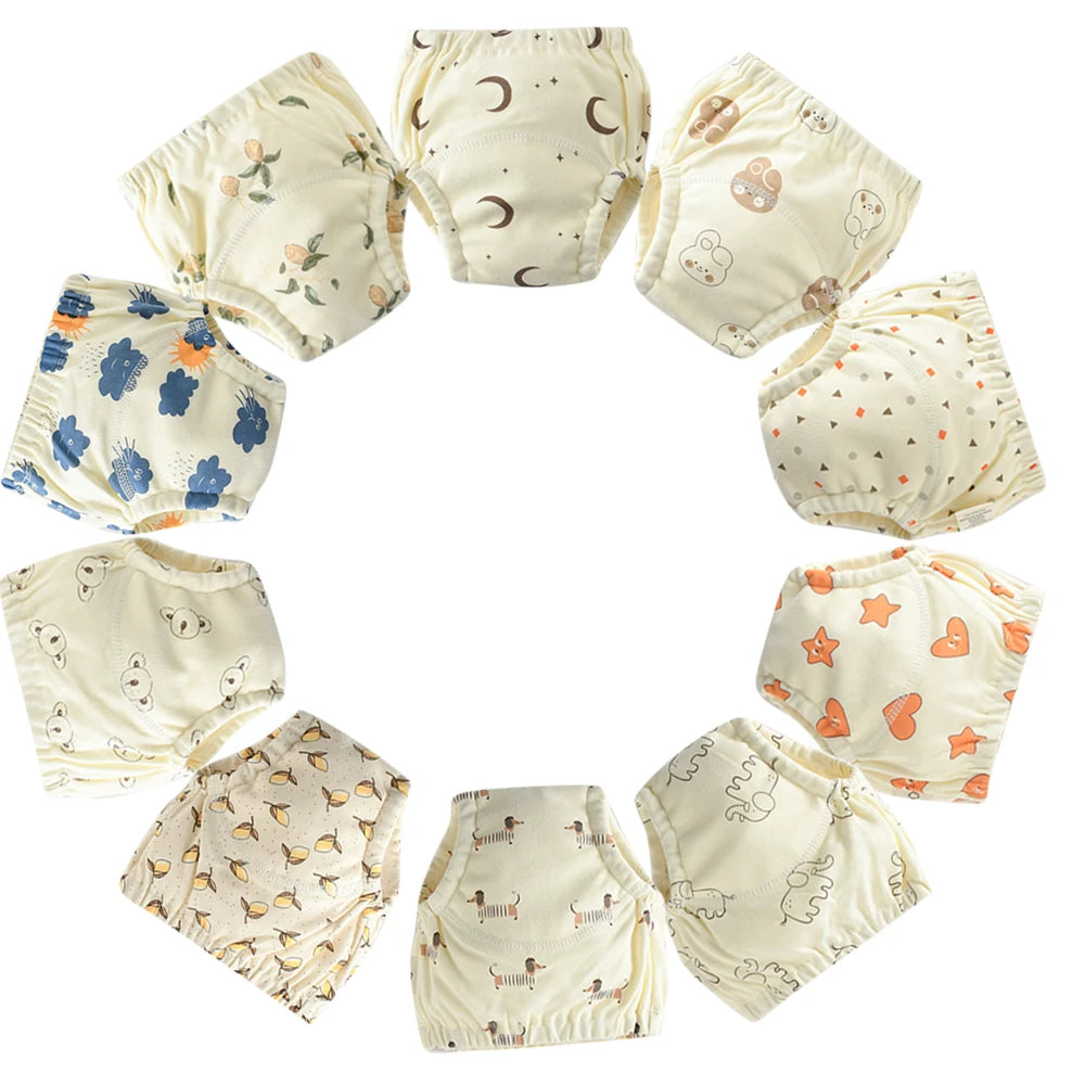 Waterproof Cotton Potty Training Pants 10-Pack – 4-layer construction