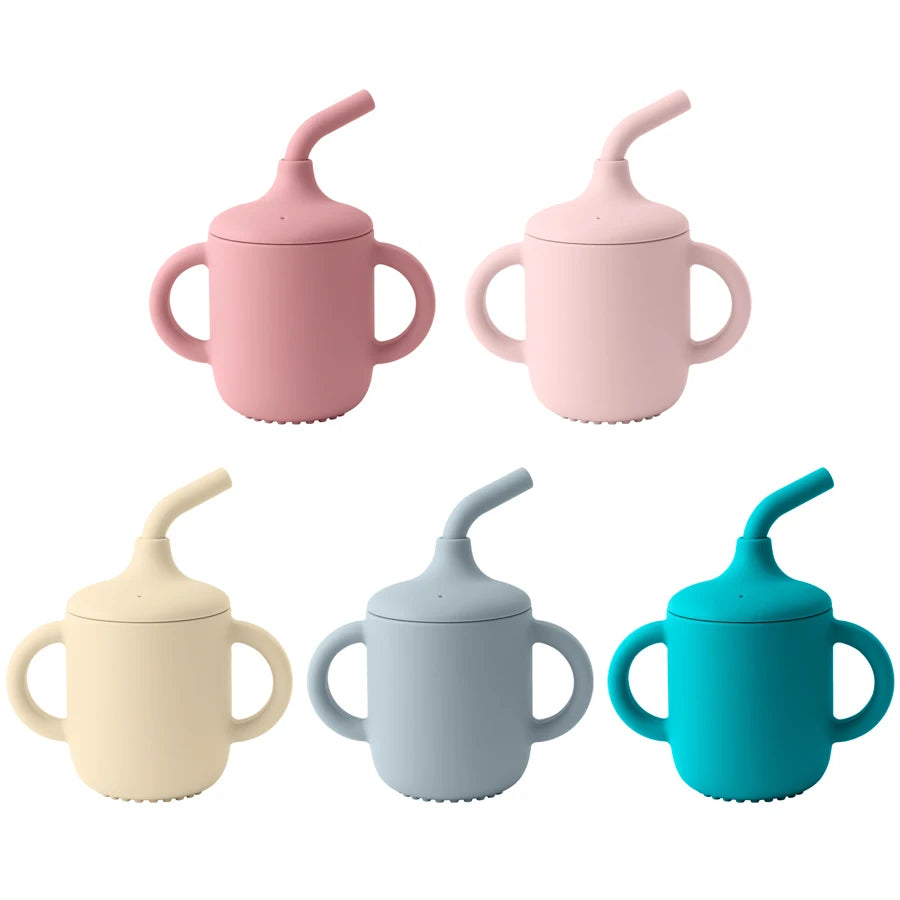 Silicone Sippy Cup 180ml BPA-Free Leakproof Kids