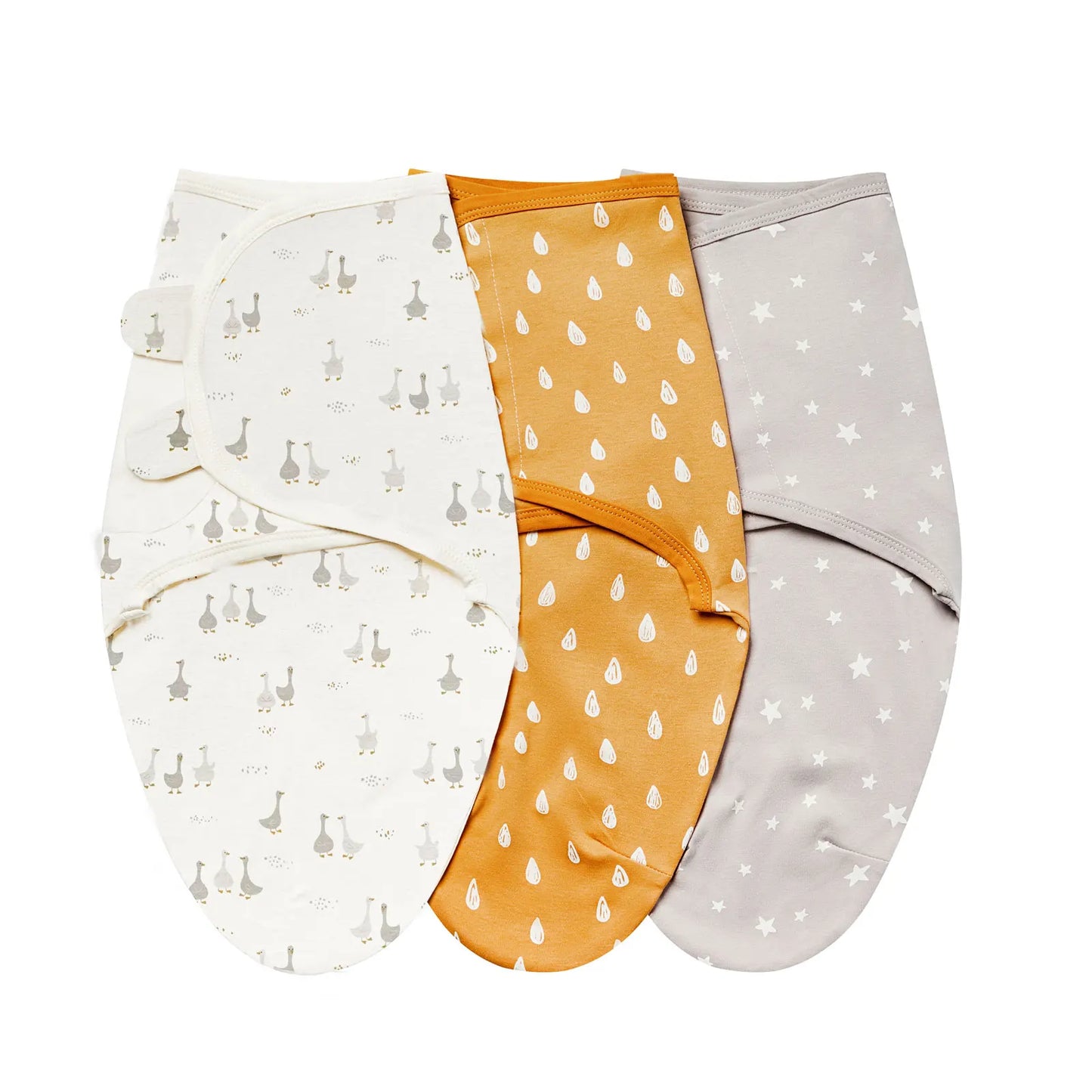 3pcs Cotton Adjustable Swaddle Set 0-6M 12 Prints