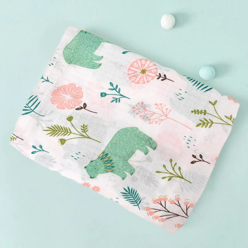 Dual Layer Muslin Swaddle Blanket 110cm 4-Pack
