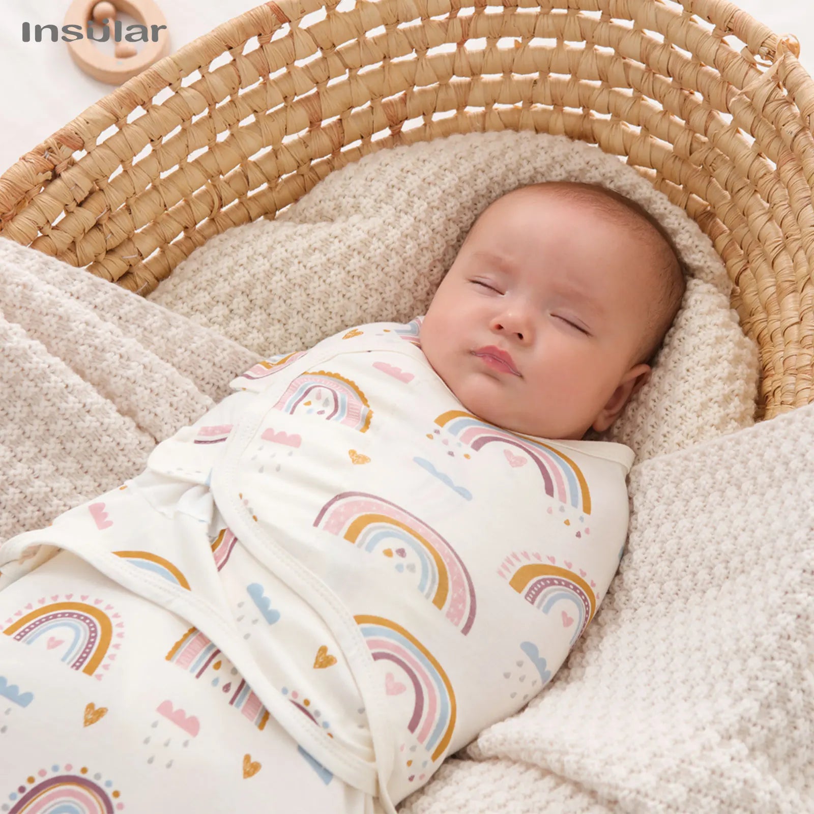 3pcs Cotton Adjustable Swaddle Set 0-6M 12 Prints