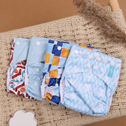 HappyFlute 4PCS Reusable Pocket Cloth Diapers