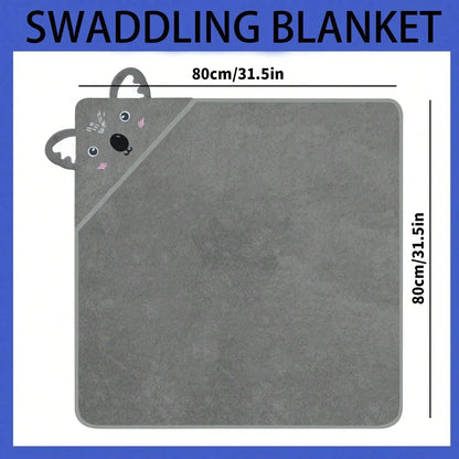 Hooded Bath Towel Animal Design 80x80cm 0-24M