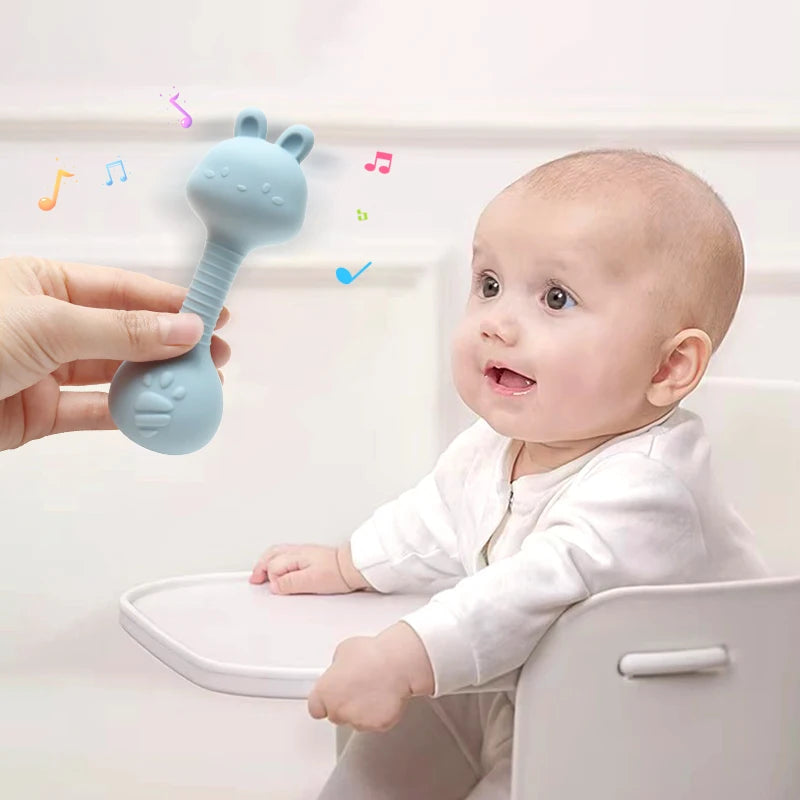 Bunny Silicone Rattle Teether BPA-Free 0-2Y