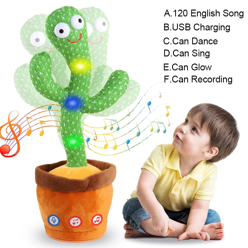 Talking Dancing Cactus Toy LED USB Rechargeable