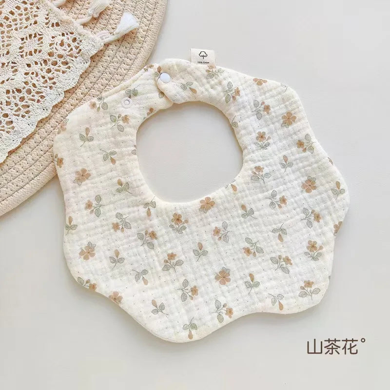Animal Muslin Burp Cloth Bib Cotton 0-1Y – Front View