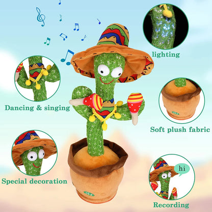 Talking Dancing Cactus Toy LED USB Rechargeable