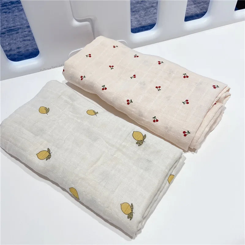 Cotton Muslin Bamboo Swaddle Wrap Cartoon Kids