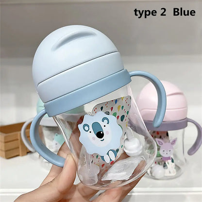 Kids Straw Water Bottle 250-350ml 9 Colors – built-in straw with gravity ball