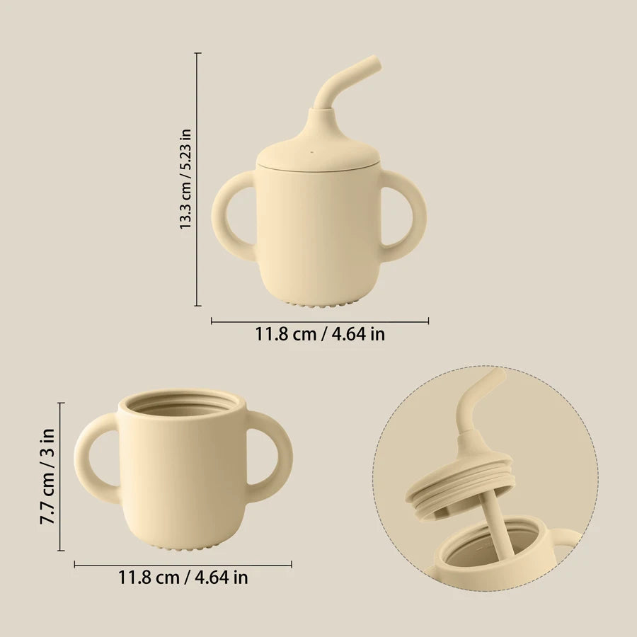 Silicone Sippy Cup 180ml BPA-Free Leakproof Kids
