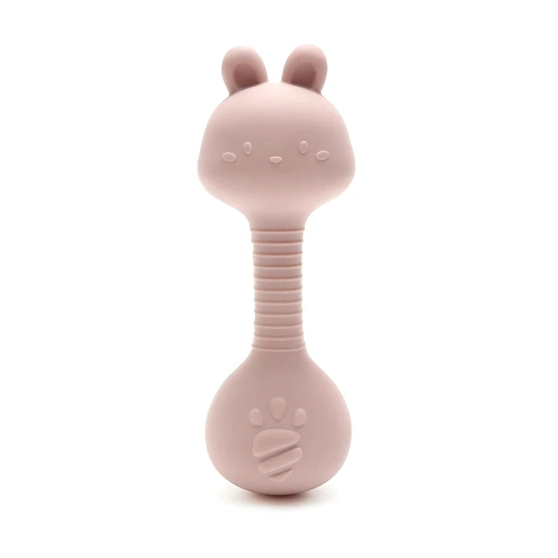Bunny Silicone Rattle Teether BPA-Free 0-2Y