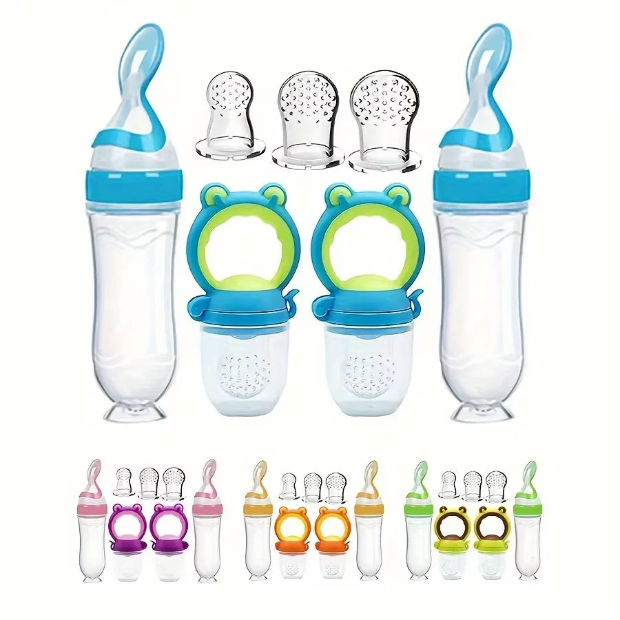 7PCS Feeding Set Silicone Bottles Feeder