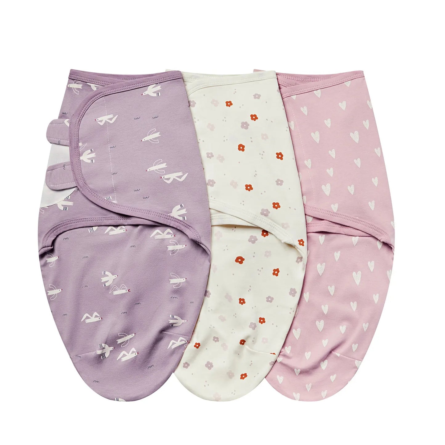 3pcs Cotton Adjustable Swaddle Set 0-6M 12 Prints