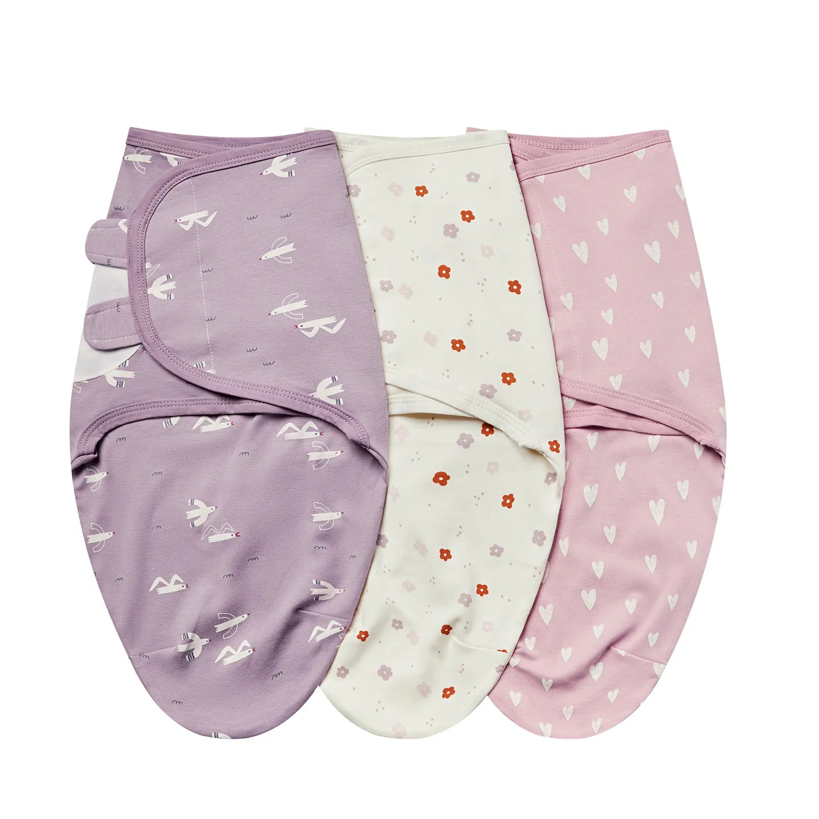 3pcs Cotton Adjustable Swaddle Set 0-6M 12 Prints
