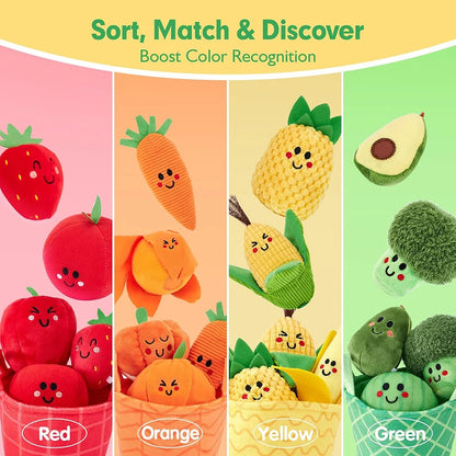 Sensory Fruit Veg Sorting Toy 16PCS 6-12M