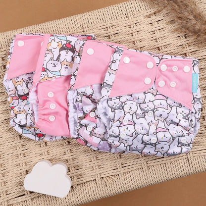 HappyFlute 4PCS Reusable Pocket Cloth Diapers