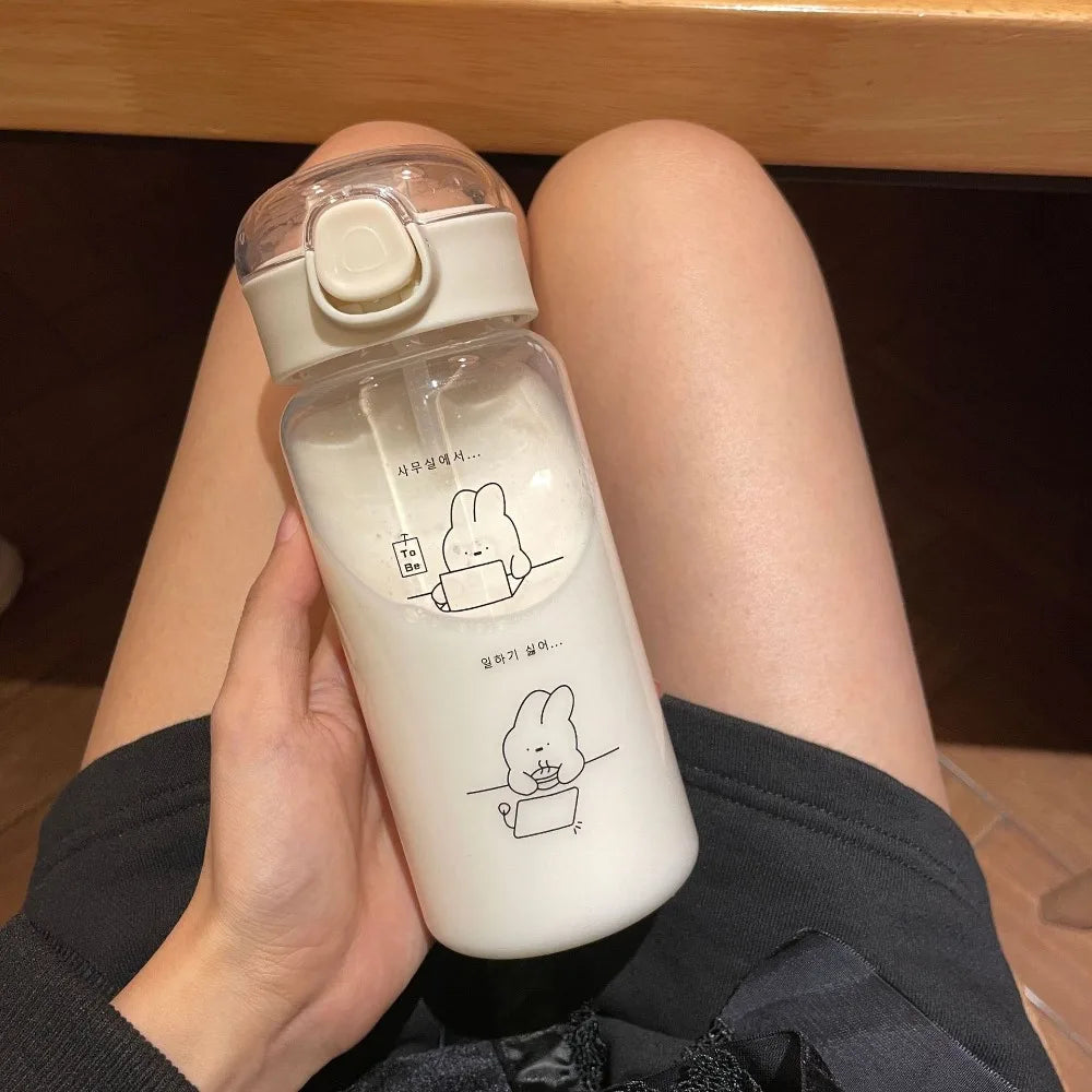 Kids Cartoon Sippy Cup 520ml Straw Spill-Proof