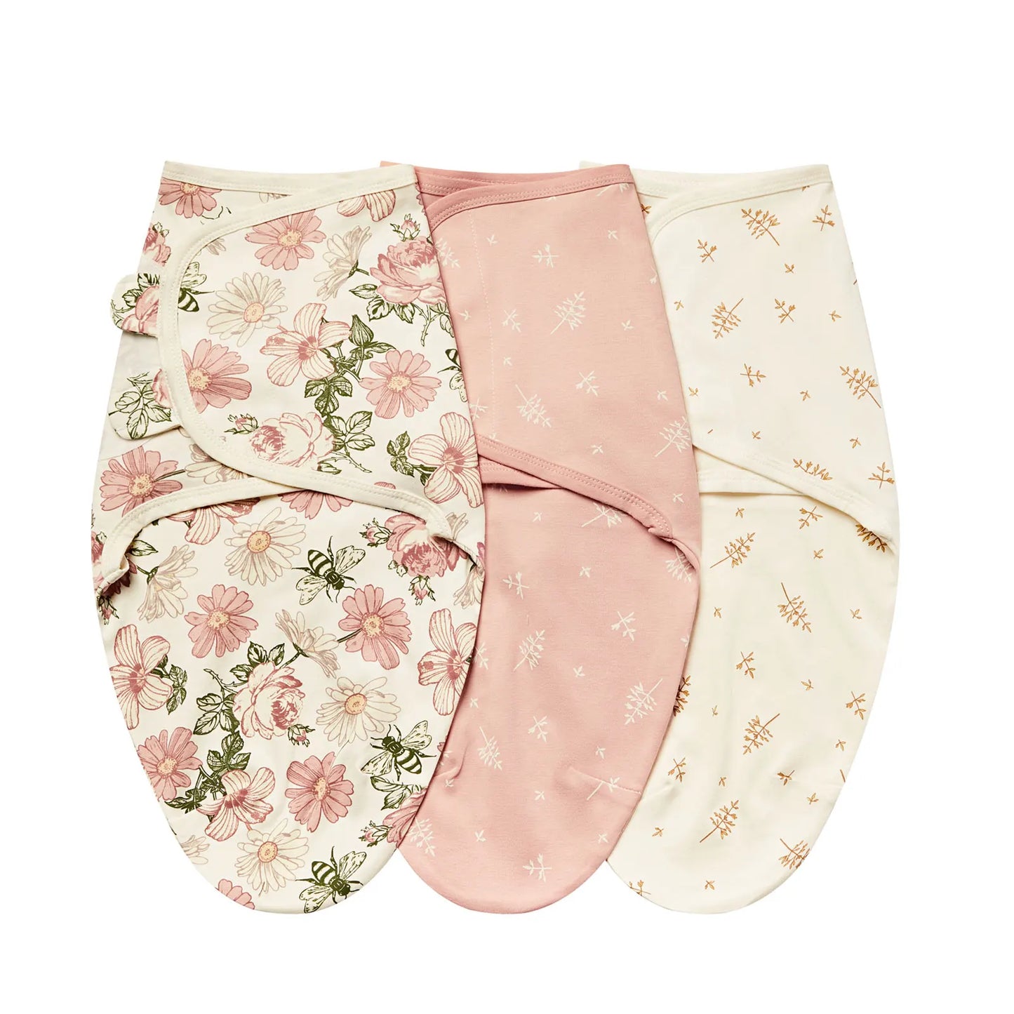 3pcs Cotton Adjustable Swaddle Set 0-6M 12 Prints