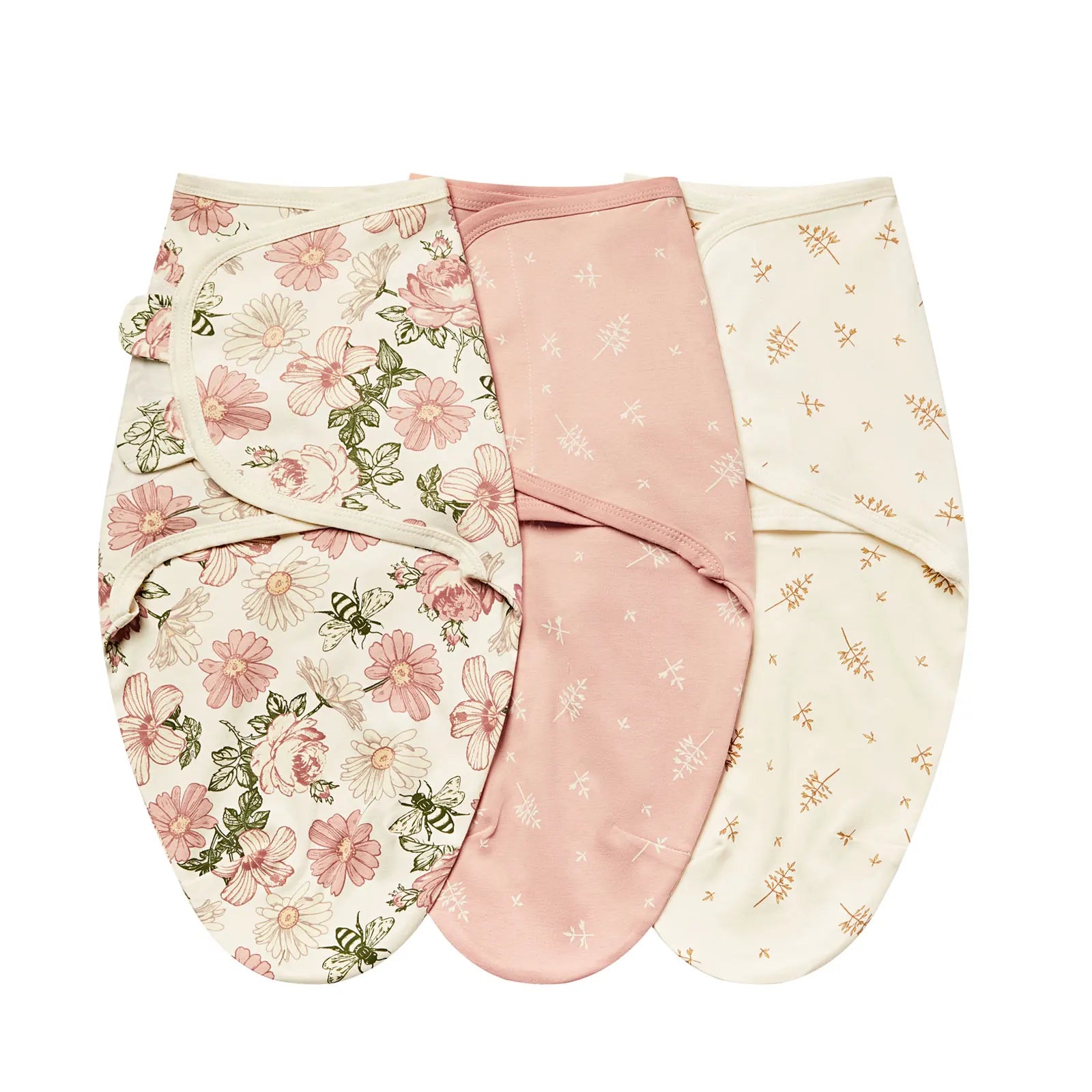 3pcs Cotton Adjustable Swaddle Set 0-6M 12 Prints