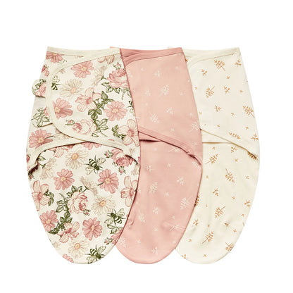 3pcs Cotton Adjustable Swaddle Set 0-6M 12 Prints