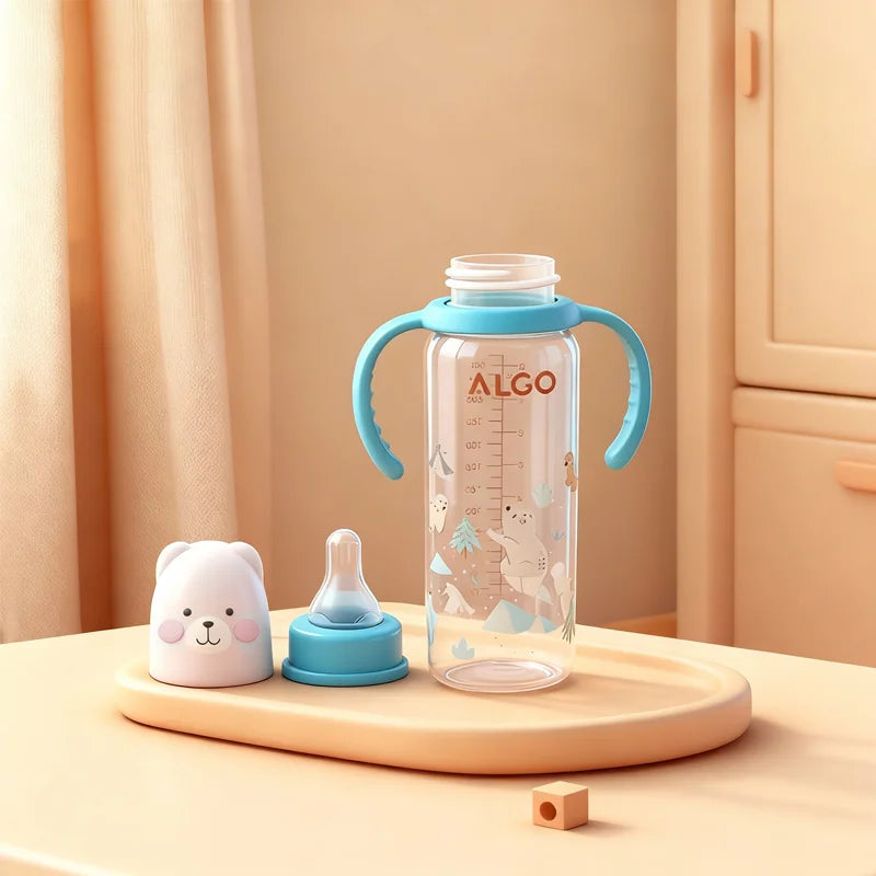 PP Bottle with Handle 240ml FCM Certified – front view