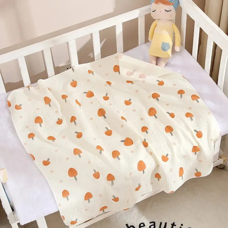 Cotton Muslin Swaddle Blanket 80x80cm 0-24M Kids