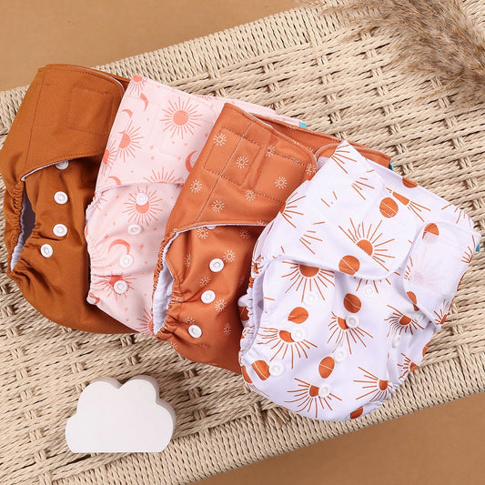 HappyFlute 4PCS Reusable Pocket Cloth Diapers