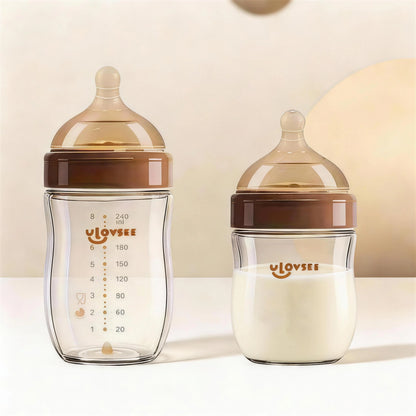 Borosilicate Glass Anti-Colic Bottle – wide neck design