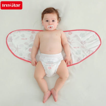 Cotton Belly Strap Swaddle S/M 4 Prints 0-6M – front view