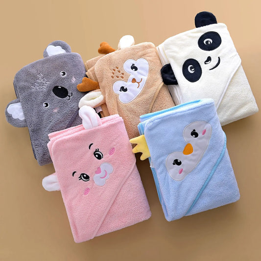 Hooded Bath Towel Animal Design 80x80cm 0-24M