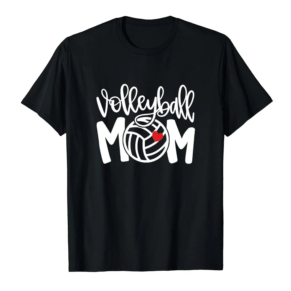 MOM Volleyball Print T-Shirt Women Casual