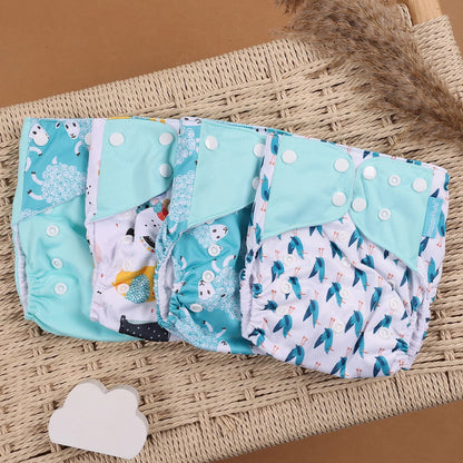 HappyFlute 4PCS Reusable Pocket Cloth Diapers