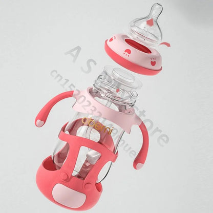 High Borosilicate Glass Bottle 240ml BPA-Free – with silicone sleeve