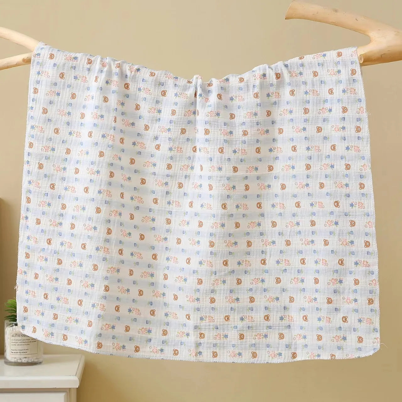 Cotton Muslin Swaddle Blanket 80x80cm 0-24M Kids