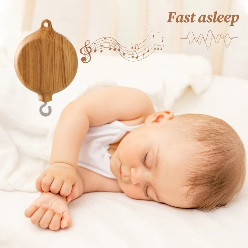 Wooden Revolving Music Box Crib Mobile 0-12M
