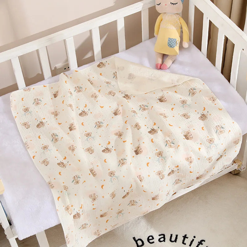 Cotton Muslin Swaddle Blanket 80x80cm 0-24M Kids