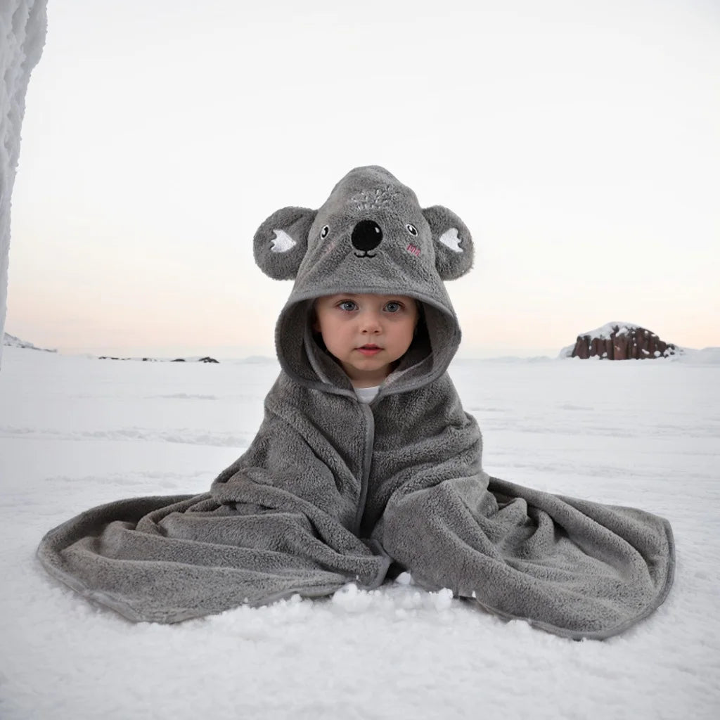 Hooded Bath Towel Animal Design 80x80cm 0-24M