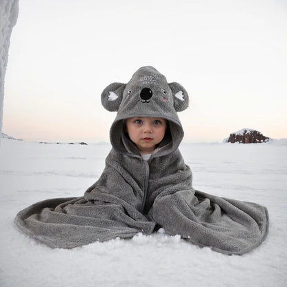 Hooded Bath Towel Animal Design 80x80cm 0-24M