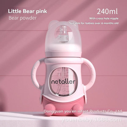 Glass Bottle 150ml Silicone Sleeve Anti-Colic – front view