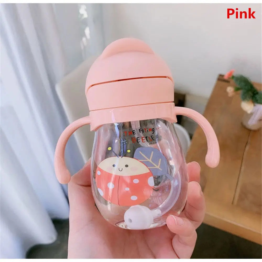 Kids Straw Water Bottle 250-350ml 9 Colors – built-in straw with gravity ball