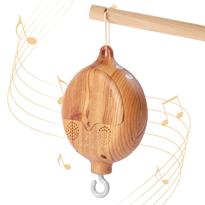Wooden Revolving Music Box Crib Mobile 0-12M