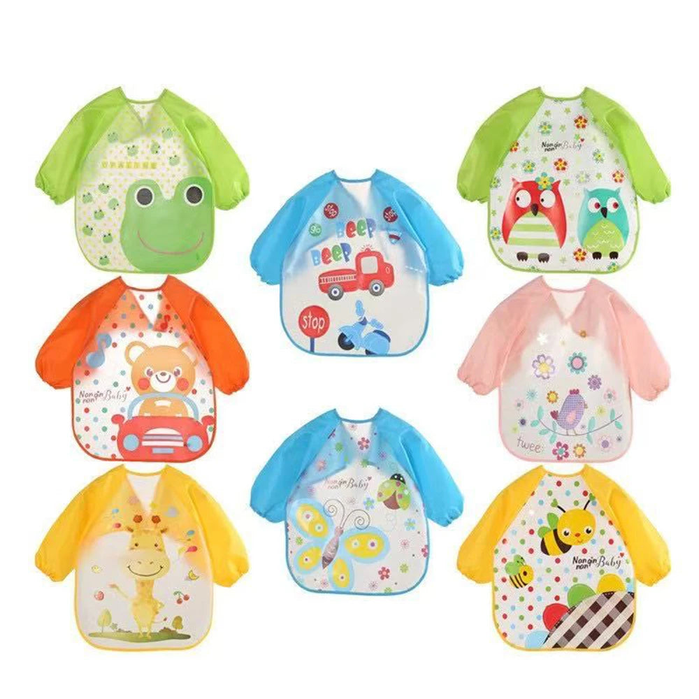 Waterproof Long Sleeve Bib Coat PEVA 1-3Y