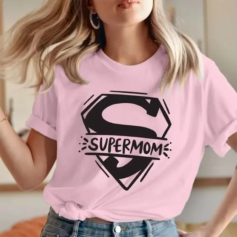 Super Mom Superhero T-Shirt Cotton Mom Tee