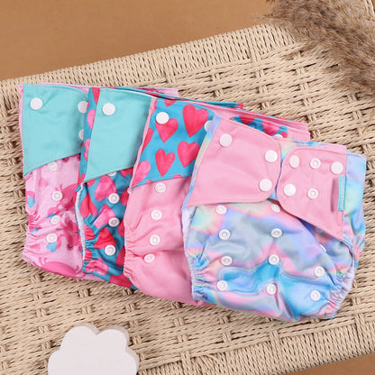 HappyFlute 4PCS Reusable Pocket Cloth Diapers